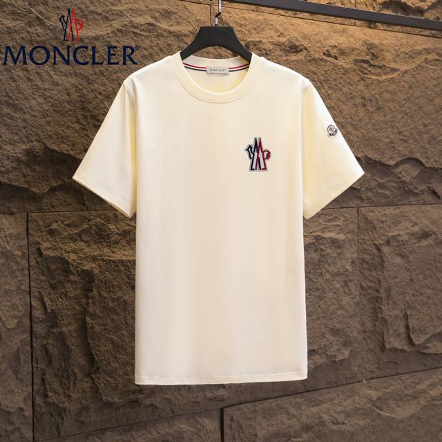 实拍 Nfc芯片感应 Moncler 蒙口 短袖T恤 2025专柜同步发售新款刺绣章仔标识短袖T恤 面料：原版同步300克重双纱100%纯棉 超高质感，丝滑厚实