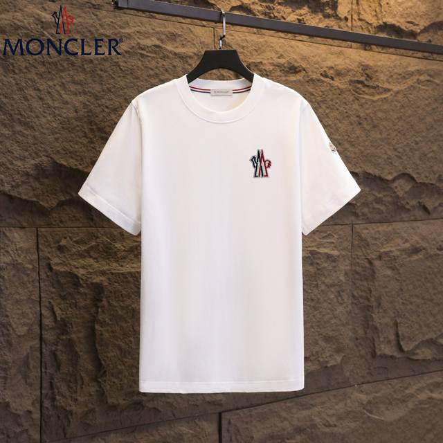 实拍 Nfc芯片感应 Moncler 蒙口 短袖T恤 2025专柜同步发售新款刺绣章仔标识短袖T恤 面料：原版同步300克重双纱100%纯棉 超高质感，丝滑厚实