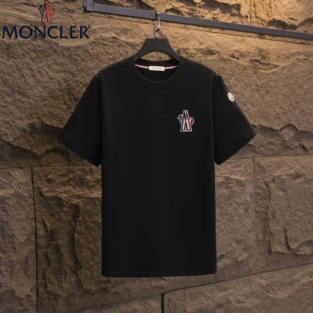 实拍 Nfc芯片感应 Moncler 蒙口 短袖T恤 2025专柜同步发售新款刺绣章仔标识短袖T恤 面料：原版同步300克重双纱100%纯棉 超高质感，丝滑厚实