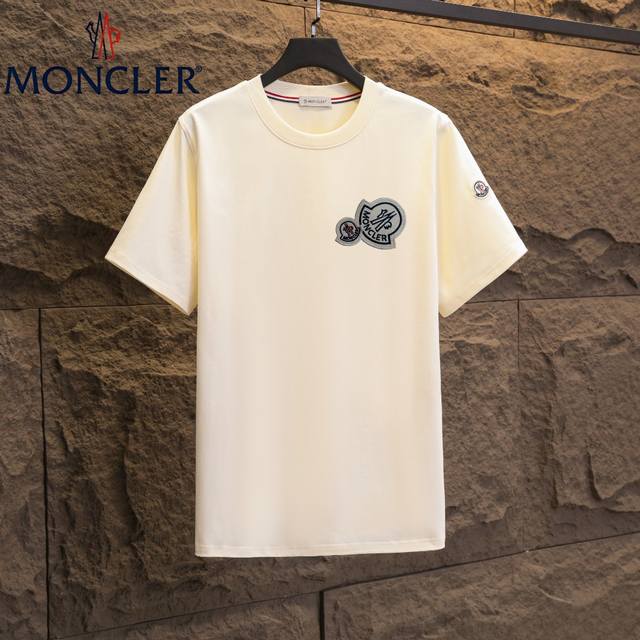 实拍 Nfc芯片感应 Moncler 蒙口 短袖T恤 2025专柜同步发售新款刺绣章仔标识短袖T恤 面料：原版同步300克重双纱100%纯棉 超高质感，丝滑厚实