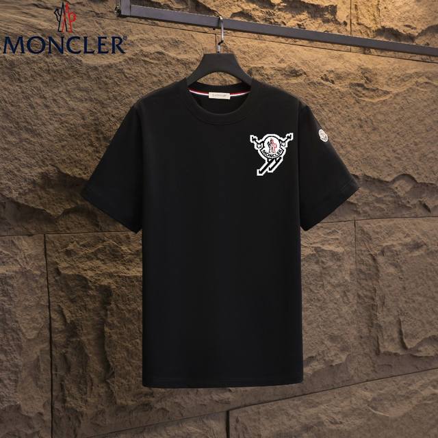 实拍 Nfc芯片感应 Moncler 蒙口 短袖T恤 2025专柜同步发售新款个性简约标识短袖T恤 面料：原版同步300克重双纱100%纯棉 超高质感，丝滑厚实