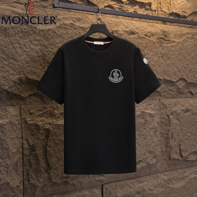 实拍 Nfc芯片感应 Moncler 蒙口 短袖T恤 2025专柜同步发售新款个性简约标识短袖T恤 面料：原版同步300克重双纱100%纯棉 超高质感，丝滑厚实