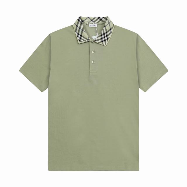 品牌：Burberry 巴宝莉 面料：纯棉丝光珠地 克重：230 颜色：黑色 洋蘇绿 肉豆蔻色 尺码：M-Xxl 原版定制1：1细节还原 三标Logo齐全 高端