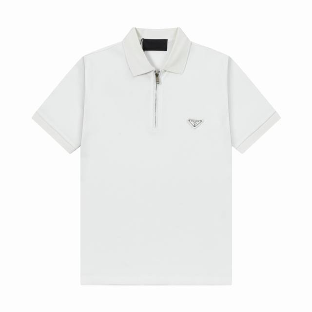 品牌：普拉达 Prada 面料：纯棉丝光珠地 克重：230 颜色：黑色 白色 尺码：M-Xxl 原版定制1：1细节还原 三标Logo齐全 拉链钢印Logo 高端