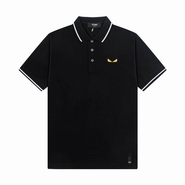 品牌：芬迪 Fendi 面料：纯棉丝光珠地 克重：260 颜色：黑色 白色 尺码：M-Xxl 原版定制1：1细节还原 三标Logo齐全 高端定制 Ff材质，魔鬼