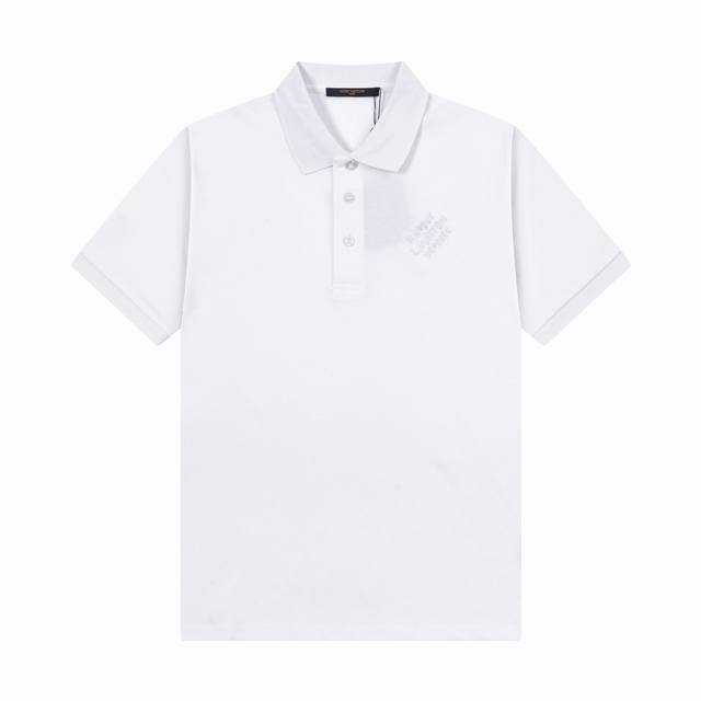 品牌：Lv 面料：纯棉 克重：240 平替 颜色：黑色 白色 尺码：M-Xxl 时尚新款 简约设计 压花车线一体设计 定制五金钮扣 镀金Logo 面料爽滑透气