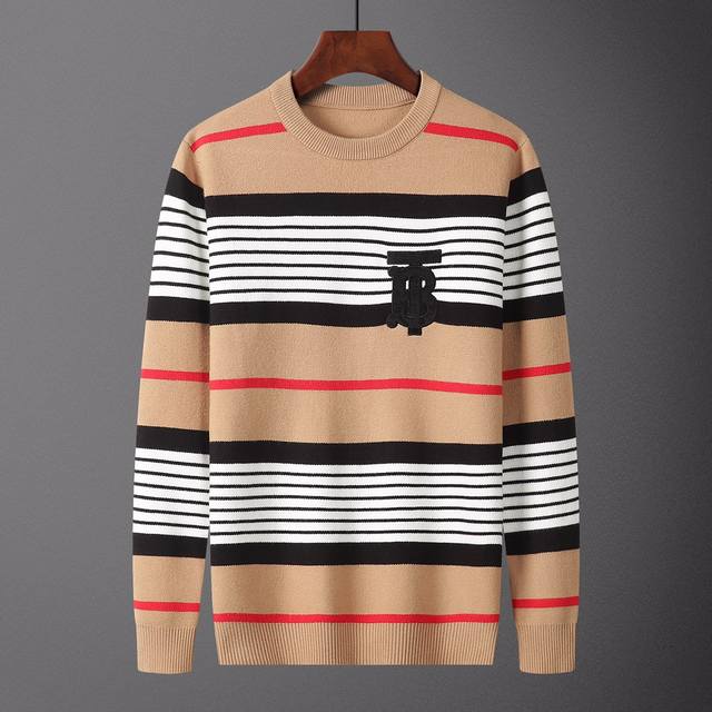 Burberry，毛衣，款号M2173#，码数:M-Xxxl，面料: 莫代尔.抗起球，颜色:卡其色