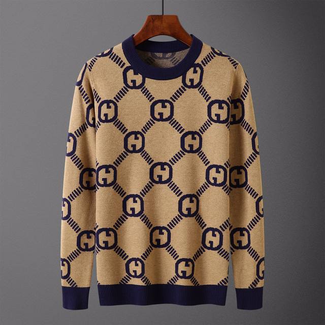 Gucci，毛衣，款号M2138#，码数:M-Xxxl，面料: 莫代尔.抗起球，颜色:卡其色