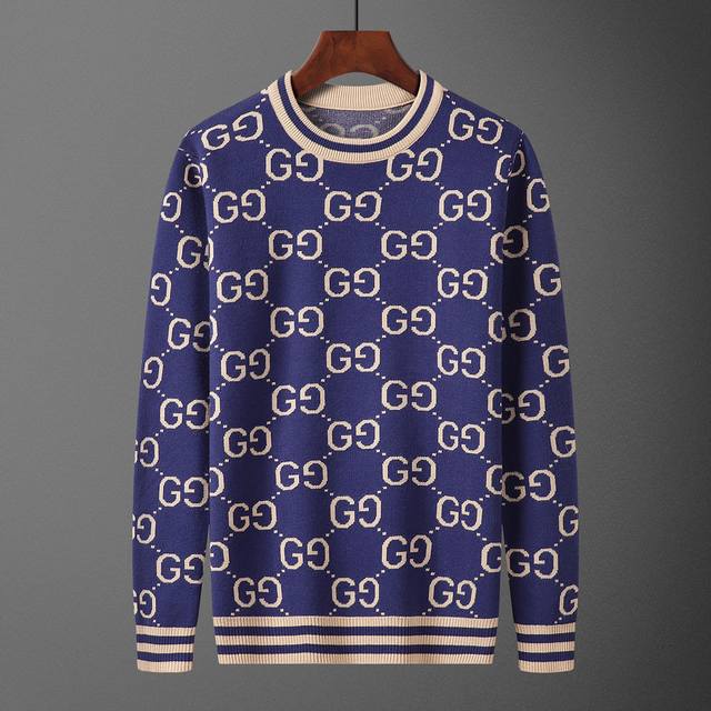 Gucci，毛衣，款号M2207#，码数:M-Xxxl，面料: 莫代尔.抗起球，颜色:宝蓝色
