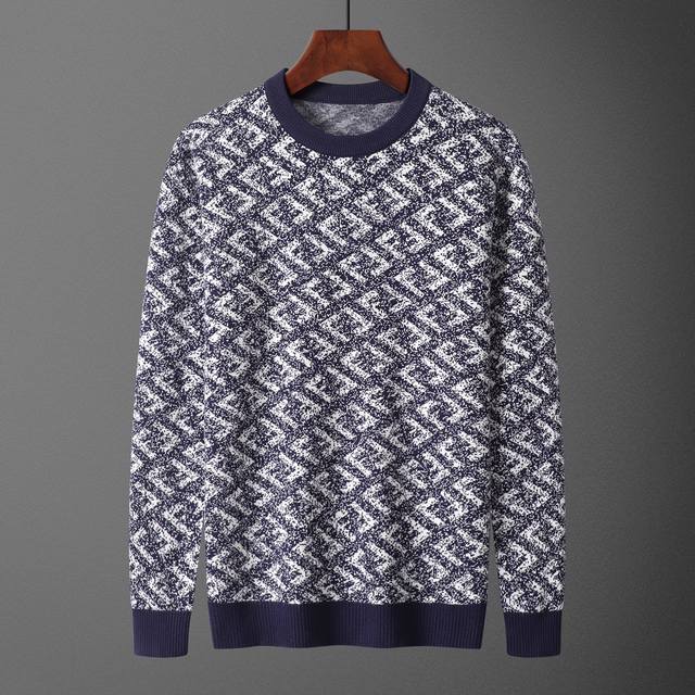 Fendi，毛衣，款号M2161#，码数:M-Xxxl，面料: 莫代尔.抗起球，颜色:蓝色
