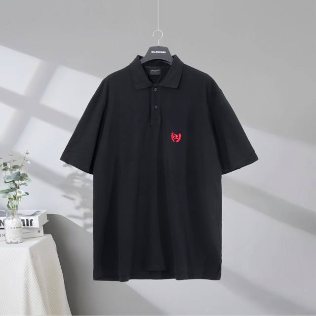 B196# 市场顶级品质 Balenciaga 巴黎世家2025Ss 经典双B麦穗翻领Polo衫刺绣字母短袖T恤 Logo采用进口田岛刺绣工艺 市场顶级的质量