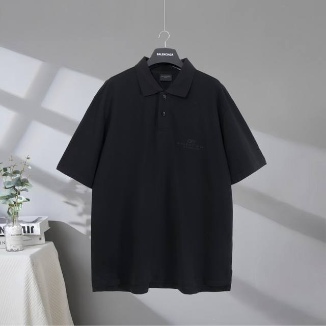 B193# 市场顶级品质 Balenciaga 巴黎世家2025Ss Bb小标翻领Polo衫刺绣字母短袖T恤 Logo采用进口田岛刺绣工艺 市场顶级的质量 官网