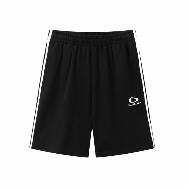 D012# 新标6B新Logo刺绣5杠拼接短裤卫裤针织裤Baggypants运动裤 码数：S M L Xl 货号：D012 颜色：黑