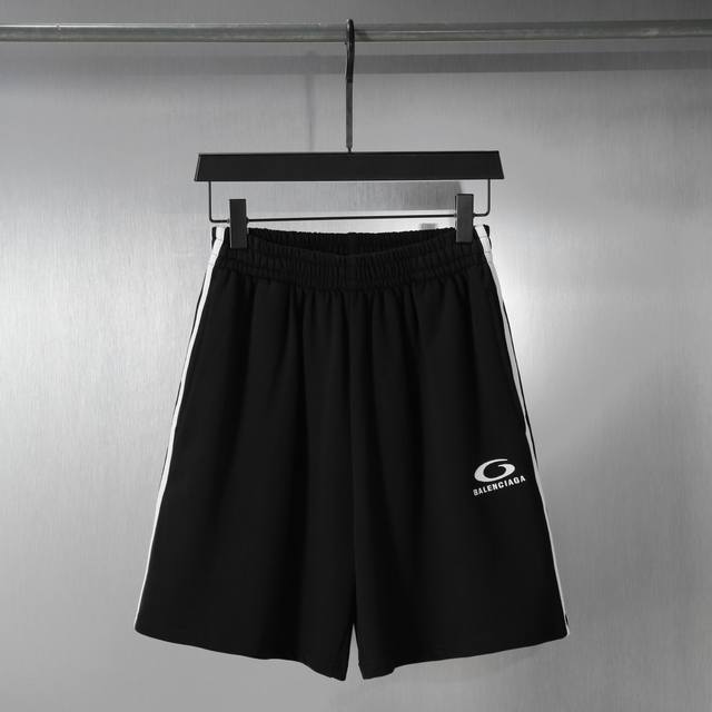 D012# 巴黎世家 Balenciaga 新标6B新Logo刺绣5杠拼接短裤卫裤针织裤Baggypants运动裤 码数：S M L Xl 货号：D012 颜色