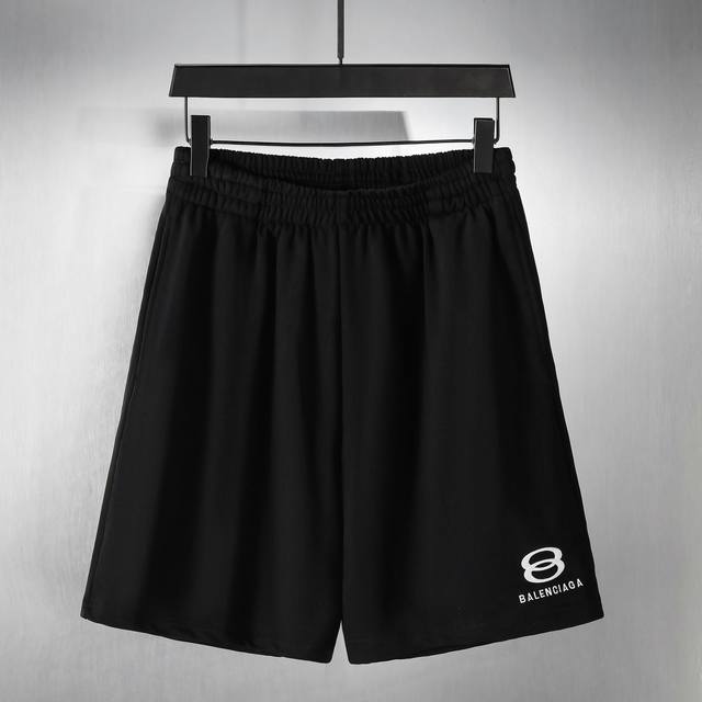 D006# 新款经典8B双环刺绣纯棉短裤 男女款 码数 : S M L Xl