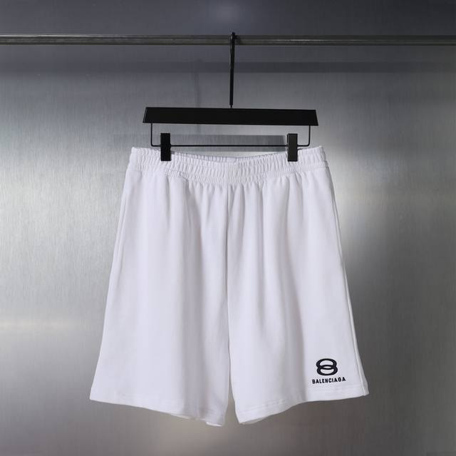 D006# 新款经典8B双环刺绣纯棉短裤 男女款 码数 : S M L Xl