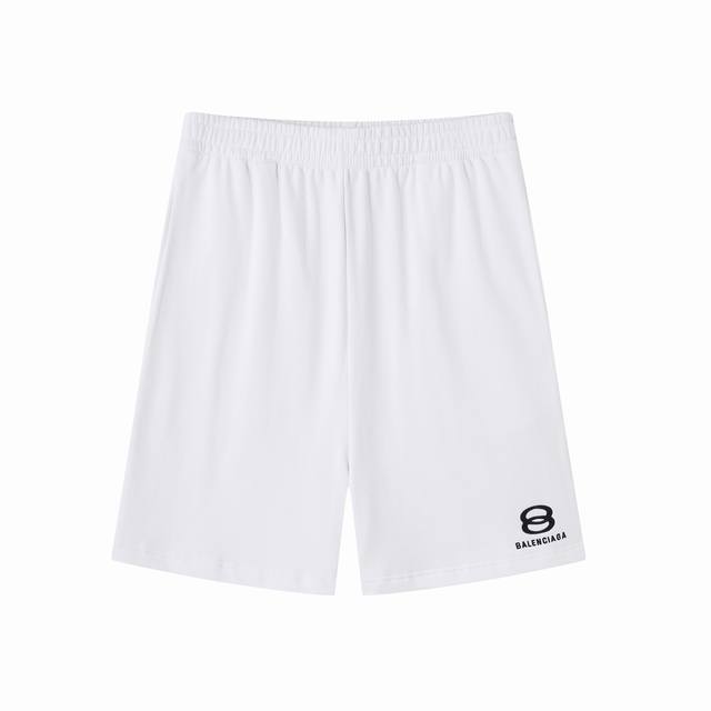 D006# 新款经典8B双环刺绣纯棉短裤 男女款 码数 : S M L Xl