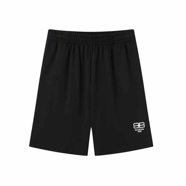 34105# 短裤男女情侣卫裤织纯棉毛圈料 男女款 颜色：黑 码数：S M L Xl