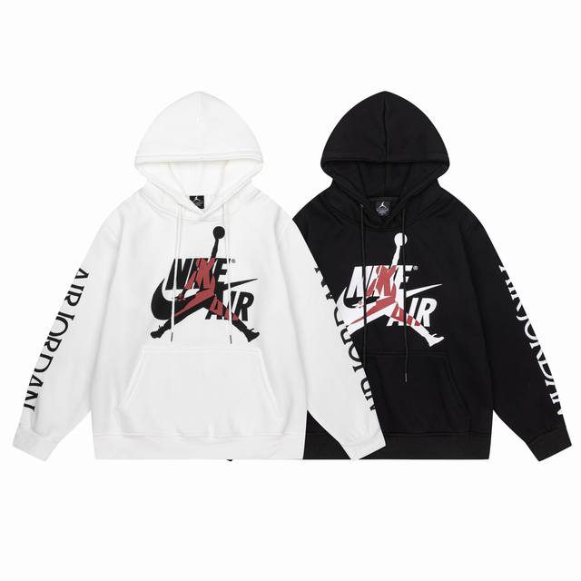 666#Aj飞人加绒卫衣 黑 白 M-Xxl