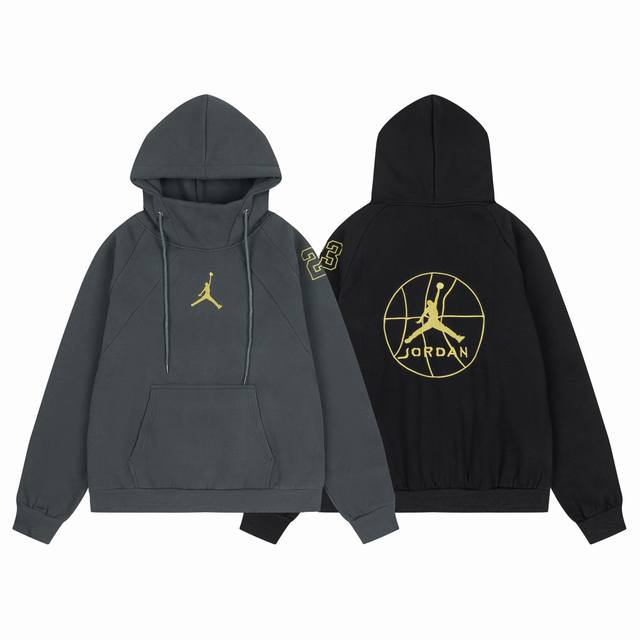 611＃Aj飞人高领加绒卫衣 黑 灰蓝 M-Xxl