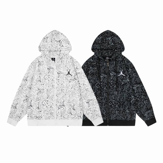 615#Aj飞人加绒外套 黑 白 M-Xxl