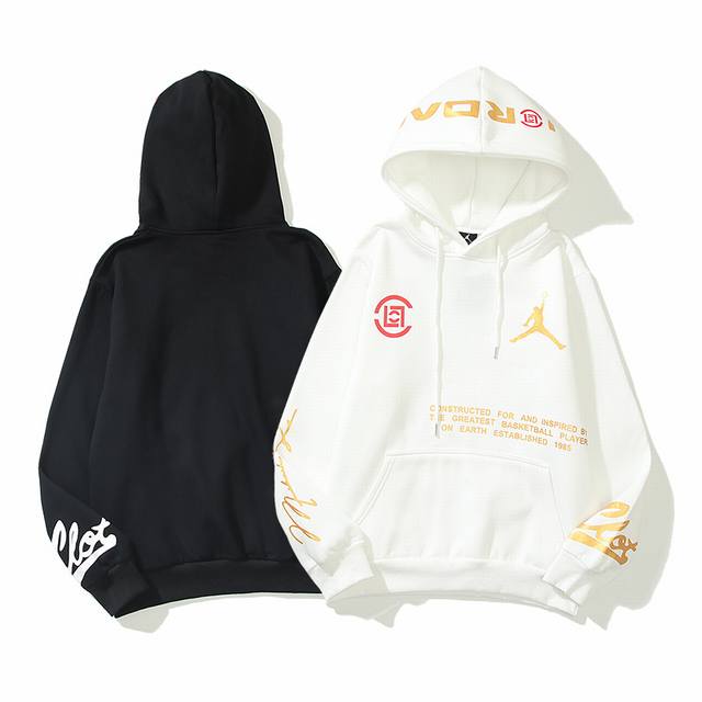 606#Aj飞人加绒卫衣 黑 白 M-Xxl