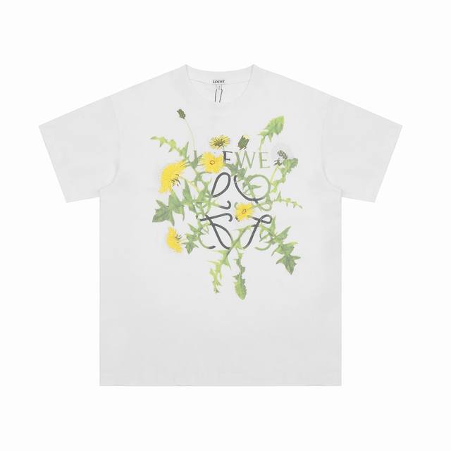 We13# 顶级代工品质 Loewe 罗意威25Ss 花卉印花刺绣Logo短袖T恤 不需要所谓烂大街的华丽文案 主打品质 面料经过2次高温缩水固色 不变形不缩水