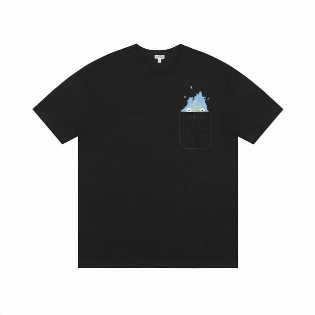 We08# 顶级代工品质 Loewe 罗意威24Ss 火苗刺绣T恤短袖 不需要所谓烂大街的华丽文案 主打品质 面料经过2次高温缩水固色 不变形不缩水不起球 -正
