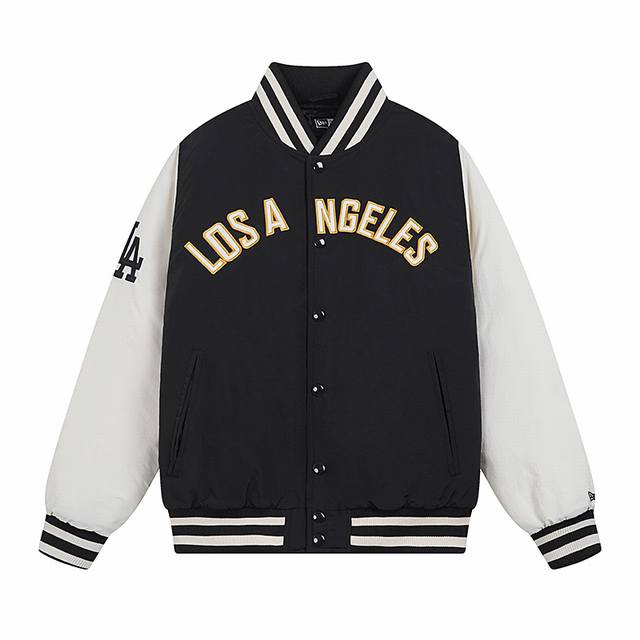 9913# New Era纽亦华Mlb棒球夹克Ny刺绣美式夹棉外套保暖潮 面料：夹棉棒球服 颜色：黑色 藏青色 尺码：S 建议120斤以内 M 建议140斤以内
