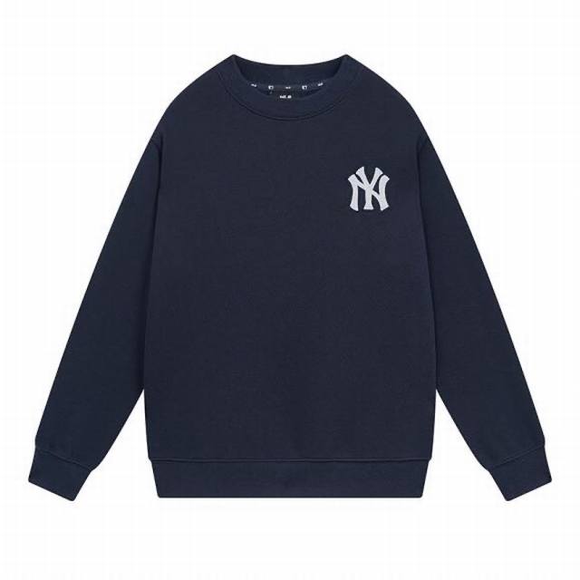 V833# Mlb官方 男女套头卫衣宽松复古老花圆领休闲情侣秋冬Mtm01 面料：440克摇粒绒 颜色：黑色 奶油色 卡色 藏青色 码数：S 建议110斤以内