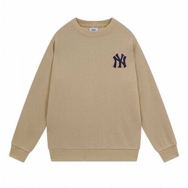 V833# Mlb官方 男女套头卫衣宽松复古老花圆领休闲情侣秋冬Mtm01 面料：440克摇粒绒 颜色：黑色 奶油色 卡色 藏青色 码数：S 建议110斤以内