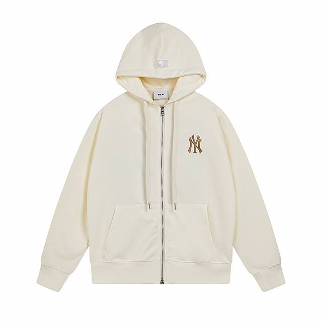 927# Mlb官方男女经典队标运动拉链连帽活泼时尚长袖卫衣24秋季新款 面料：380克纯棉羊毛圈 颜色： 奶油色 蓝色 粉色 码数：S 建议110斤以内 M