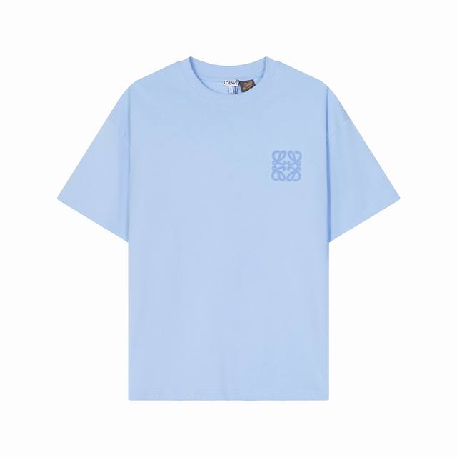 0219款，高端定制，独家最高品质版本Loewe*家Logo毛巾绣花圆领短袖T恤，采用独家定制290G原版1:1双股双纱纯棉面料，定织定染同缸无色差罗纹，定制1