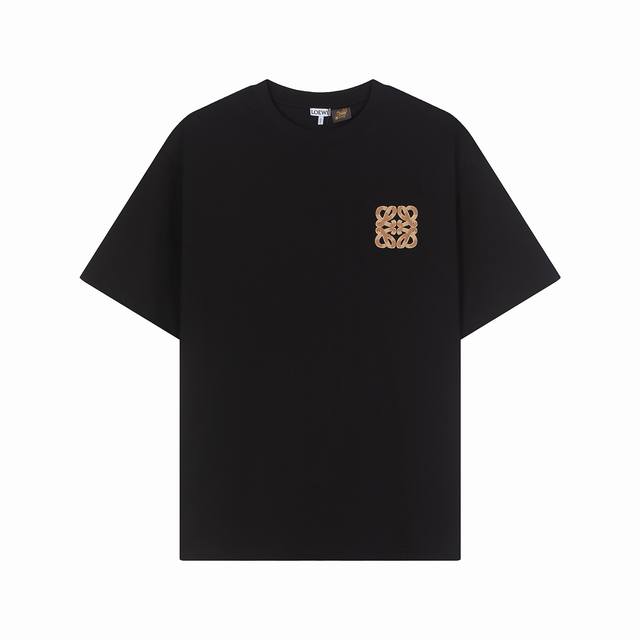 0219款，高端定制，独家最高品质版本Loewe*家Logo毛巾绣花圆领短袖T恤，采用独家定制290G原版1:1双股双纱纯棉面料，定织定染同缸无色差罗纹，定制1