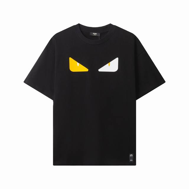 4202款，高端定制，独家最高品质版本Fendi*家小怪兽眼睛圆领短袖T恤，采用独家定制290G原版1:1双股双纱纯棉面料，定织定染同缸无色差罗纹，定制1:1辅