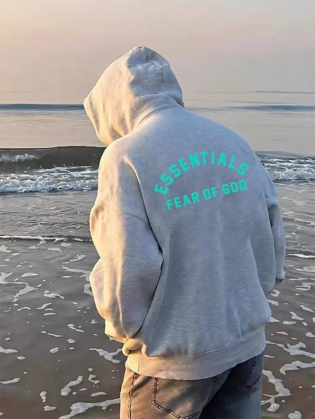 Fog-8811# Fear Of God Fog复线Essentials印花秋冬拉链加绒连帽卫衣外套男女同款 原版定制面料，原厂品质！做工细节做到极致！ 全套
