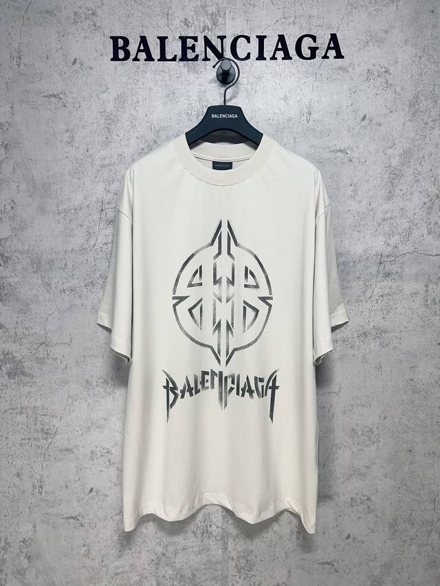 Balenciaga巴黎世家 顶级版本1:1官网品质 24Ss最新双B直喷 手绘涂鸦印花短袖T恤 克重240G。还原正品艺术作品印花，强牢度防升华增加了印花表面