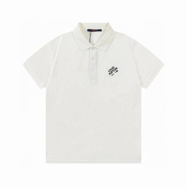 Lv路易威登 春夏新款男士Logo刺绣全棉Polo衫 黑色，白色，深蓝 M～3Xl