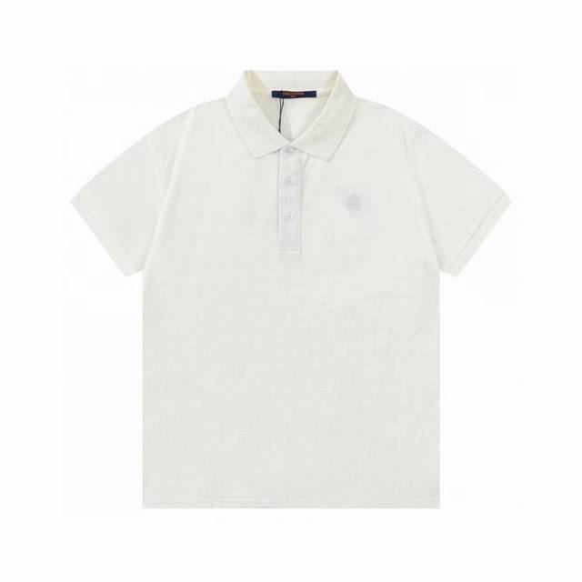 Lv男装经典领短袖纯棉Polo衫 M--3Xl 黑色，白色，宝蓝
