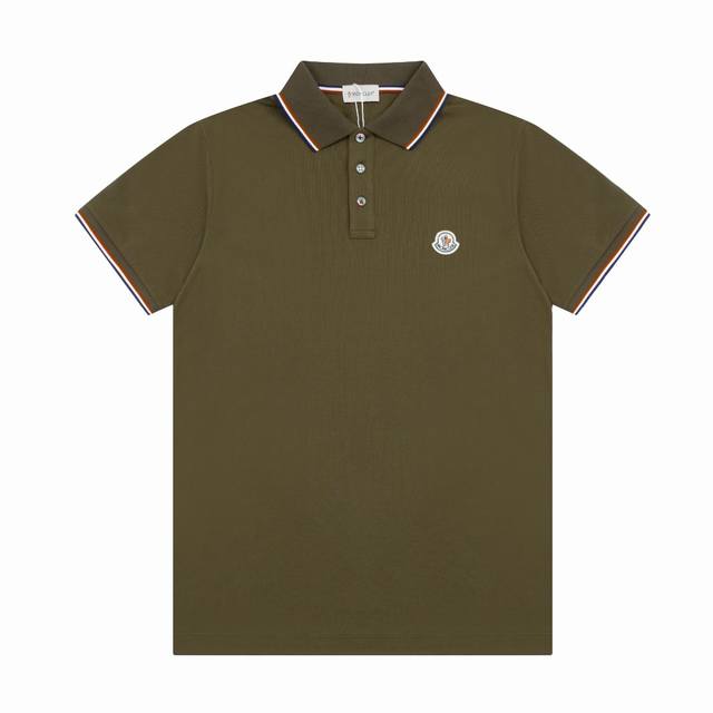 原版定制 蒙口Polo 纯手工订制贝壳纽扣 扣子三色针线缝制 红白蓝 防伪细节到位 三标齐全 精工制作 无线头 无瑕疵 袖口织带 进出专柜无压力 颜色：黑色 白
