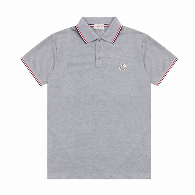 原版定制 蒙口Polo 纯手工订制贝壳纽扣 扣子三色针线缝制 红白蓝 防伪细节到位 三标齐全 精工制作 无线头 无瑕疵 袖口织带 进出专柜无压力 颜色：黑色 白