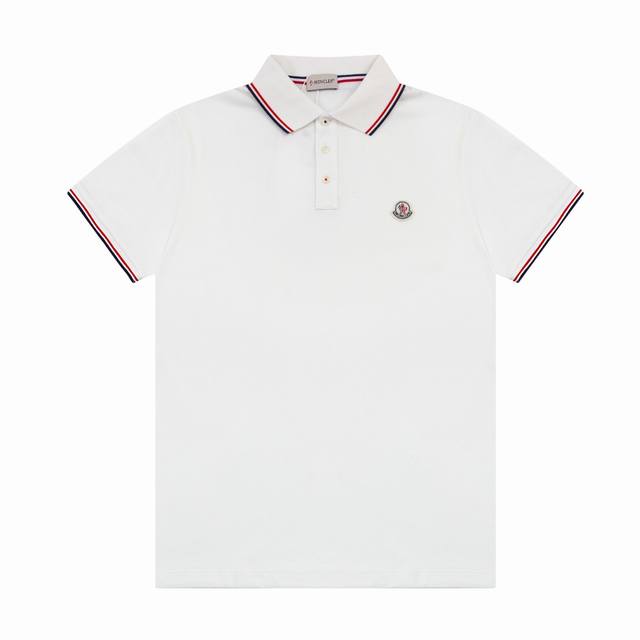 原版定制 蒙口Polo 纯手工订制贝壳纽扣 扣子三色针线缝制 红白蓝 防伪细节到位 三标齐全 精工制作 无线头 无瑕疵 袖口织带 进出专柜无压力 颜色：黑色 白