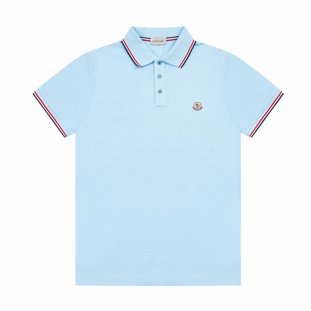 原版定制 蒙口Polo 纯手工订制贝壳纽扣 扣子三色针线缝制 红白蓝 防伪细节到位 三标齐全 精工制作 无线头 无瑕疵 袖口织带 进出专柜无压力 颜色：黑色 白