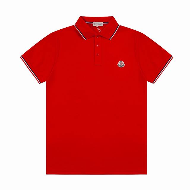 原版定制 蒙口Polo 纯手工订制贝壳纽扣 扣子三色针线缝制 红白蓝 防伪细节到位 三标齐全 精工制作 无线头 无瑕疵 袖口织带 进出专柜无压力 颜色：黑色 白