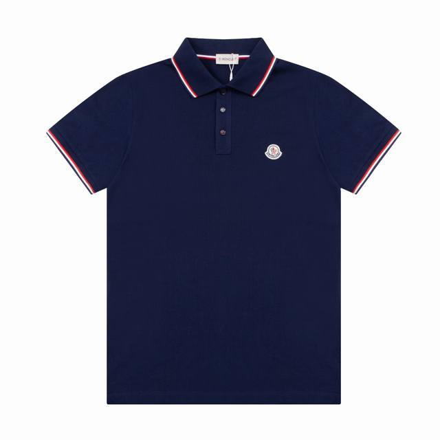原版定制 蒙口Polo 纯手工订制贝壳纽扣 扣子三色针线缝制 红白蓝 防伪细节到位 三标齐全 精工制作 无线头 无瑕疵 袖口织带 进出专柜无压力 颜色：黑色 白
