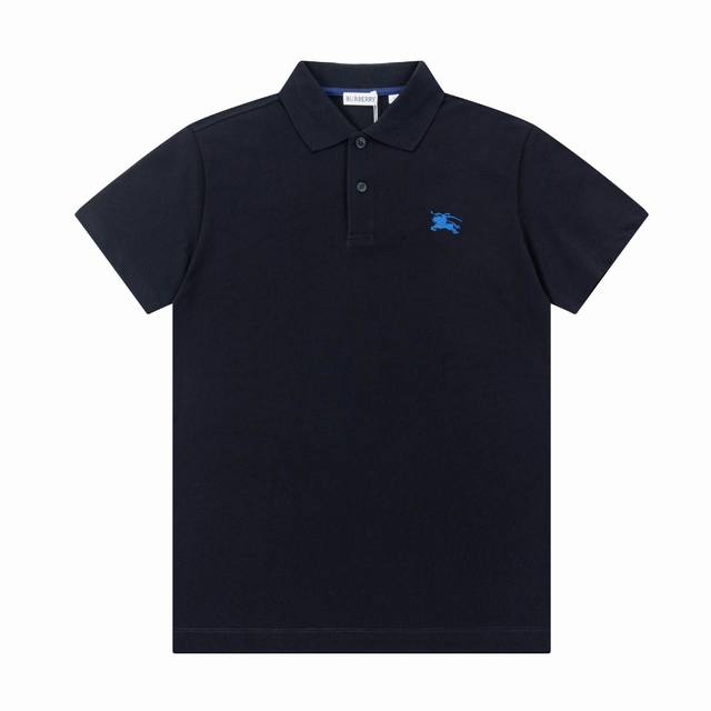 Bur春夏翻领Polo衫新款 经典战马彩色刺绣Logo标识，定制字母标识纽扣，细节到位，采用 100% 棉质珠地布制成，手感舒适，配备用扣，三标齐全 颜色：黑色
