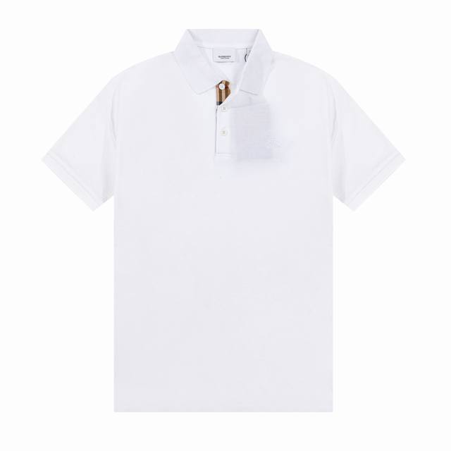 Bur春夏翻领Polo衫新款 经典战马刺绣Logo标识，定制字母标识纽扣，细节到位，采用 100% 棉质珠地布制成，手感舒适，配备用扣，三标齐全 颜色：黑色 白