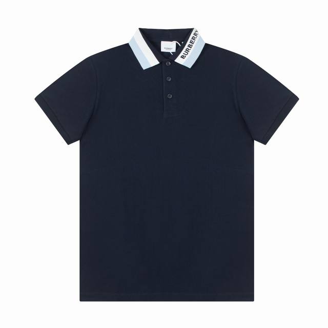 Bur春夏翻领Polo衫新款 领口织带字母Logo标识，领子拼织设计，定制字母标识纽扣，细节到位，采用 100% 棉质珠地布制成，手感舒适，配备用扣，三标齐全