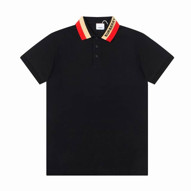 Bur春夏翻领Polo衫新款 领口织带字母Logo标识，领子拼织设计，定制字母标识纽扣，细节到位，采用 100% 棉质珠地布制成，手感舒适，配备用扣，三标齐全