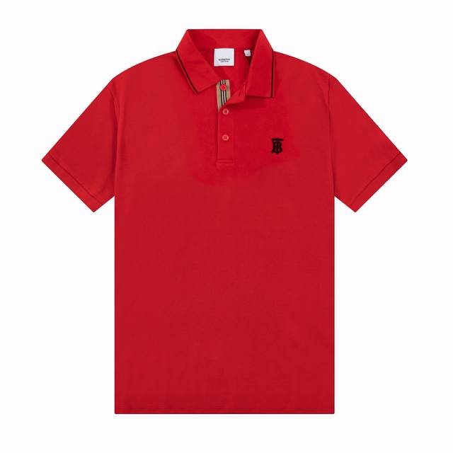 Bur春夏翻领Polo衫新款 经典织带门襟Tb刺绣Logo标识，定制字母标识纽扣，细节到位，采用 100% 棉质珠地布制成，手感舒适，配备用扣，三标齐全 颜色：